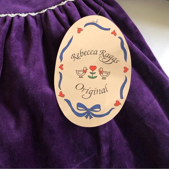 NWT Rebecca Raggs Original Royal Purple Velvet Lace Embroidered Dress Size 3T - Picture 5 of 13